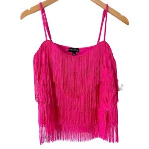 ORIGINALITY Hot Pink Fringe Tank Top